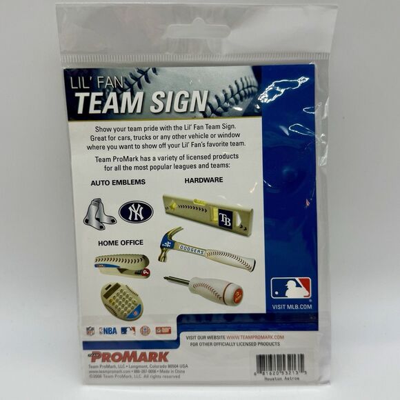 MLB Houston Astros Lil Fan on Board Plastic Sign With Suction Cup - Picture 2 of 2